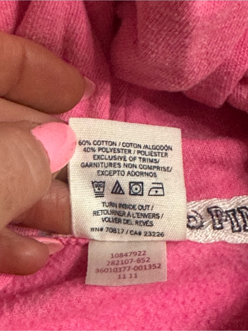 Victoria's Secret PINK Hot Pink Pullover Hoodie - Picture 4 of 5